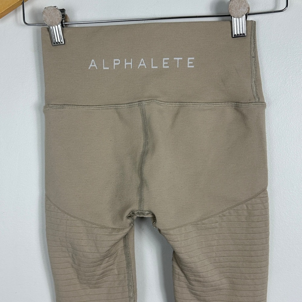 Alphalete Revival Moto Style Leggings Beige Compression Womens Sz Small Athletic - Picture 5 of 14
